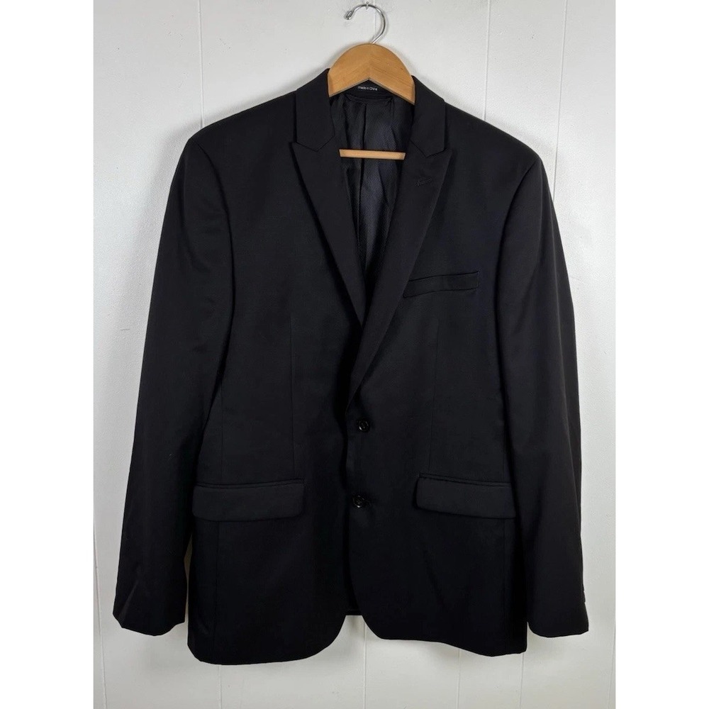 Bar III Men's Slim Fit 100% Wool Blazer 42R Black Two Button Macy's